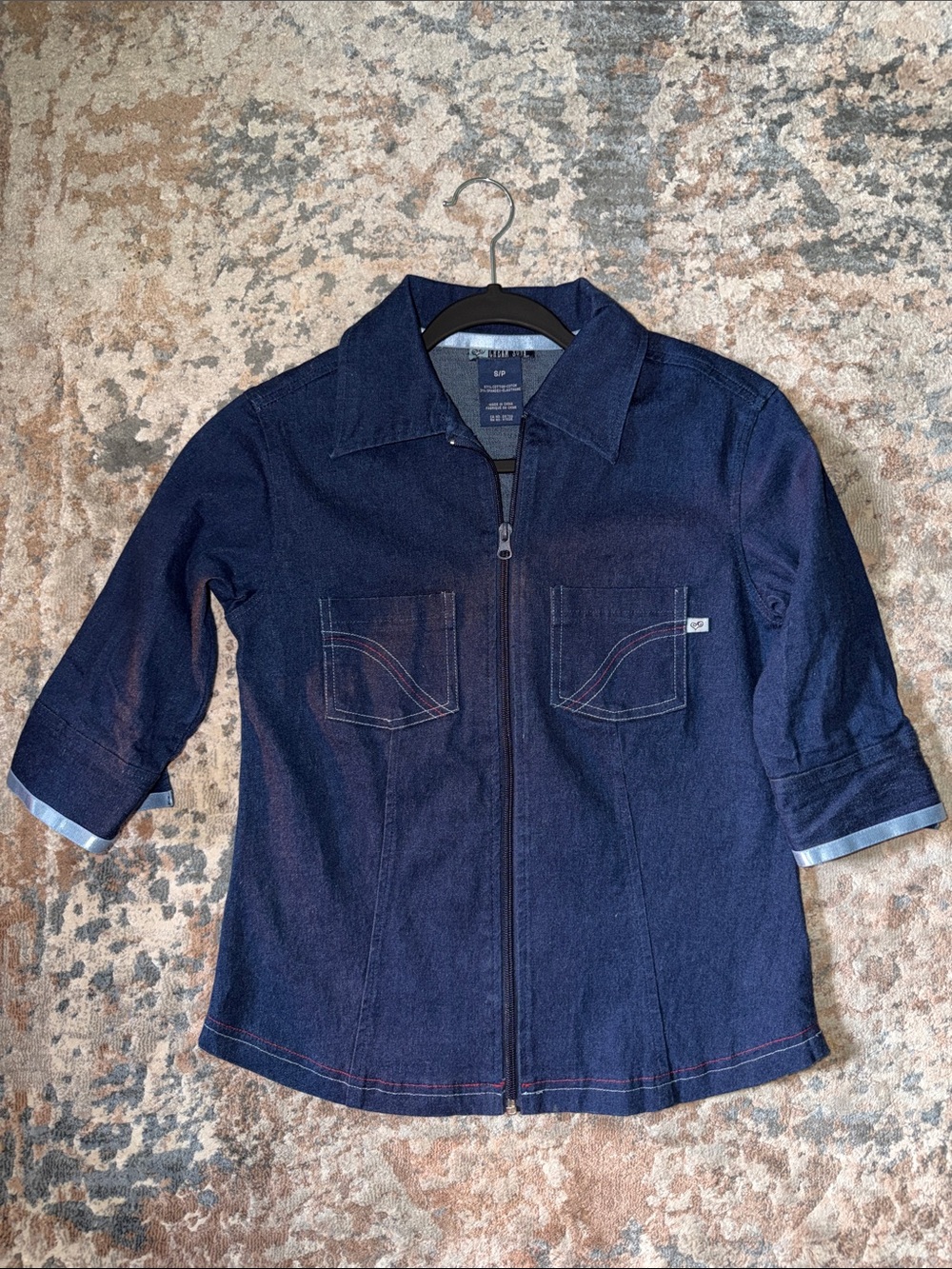 Dark Indigo Jean Jacket with Zip Front